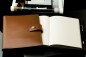 Preview: Notizbuch DIN A5 mit Druckknopf | Echtleder | CAMBRIDGE hellbraun